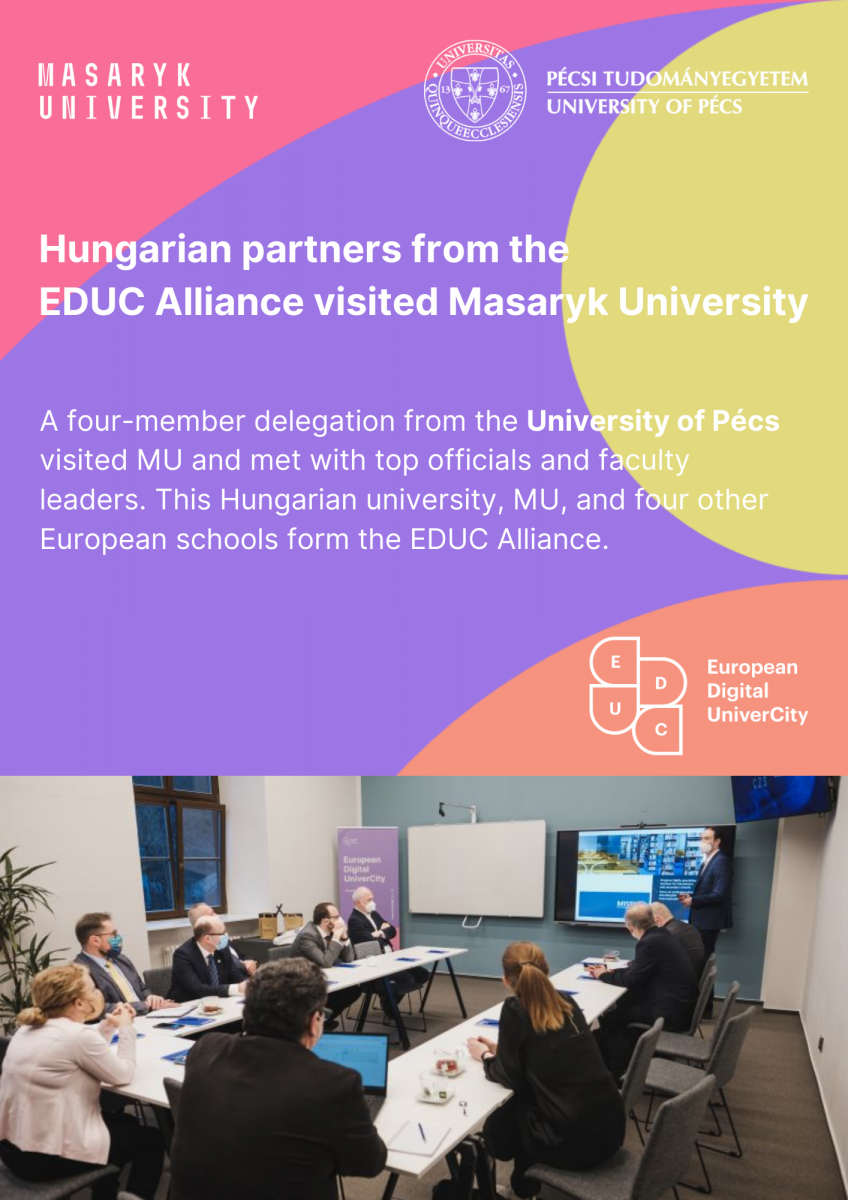Az EDUC Szövetség magyar delegációjának látogatása a brnoi Masaryk Egyetemen