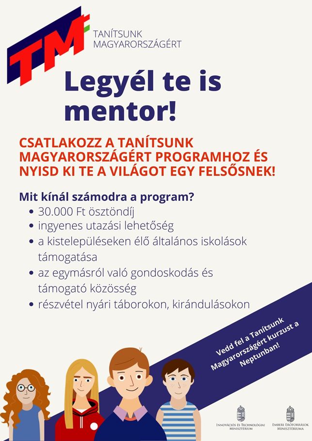 Legyél te is a Tanítsunk Magyarországért! program mentora!
