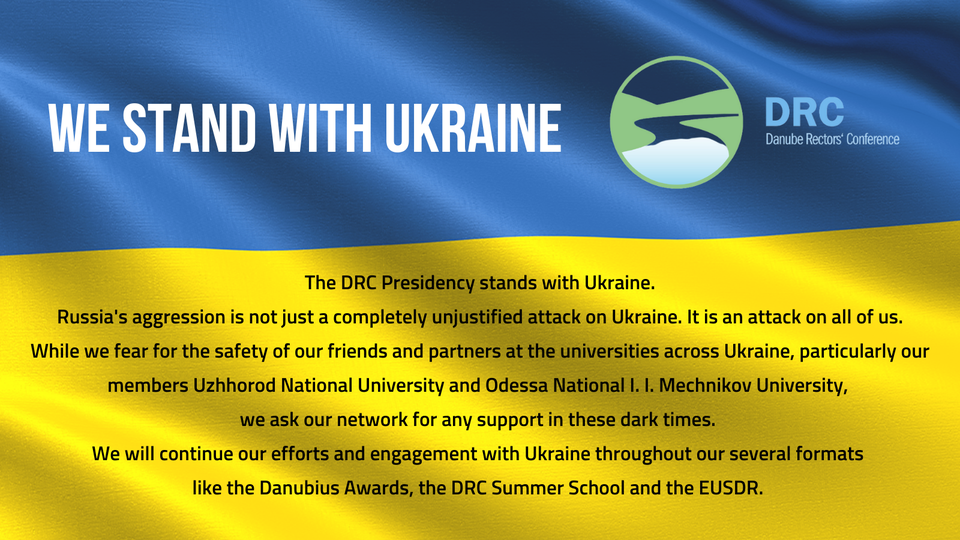 The Presidency of Danube Rectors' Conference  stands with Ukraine
